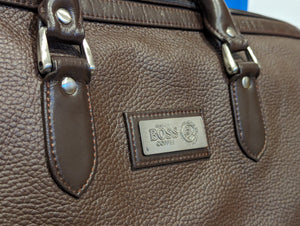 Boss Coffee Leather Duffle Bag - Badge