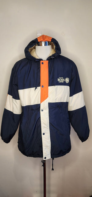 Boss Coffee Logo Print Jacket - Orange & Navy - Kabuki Garage