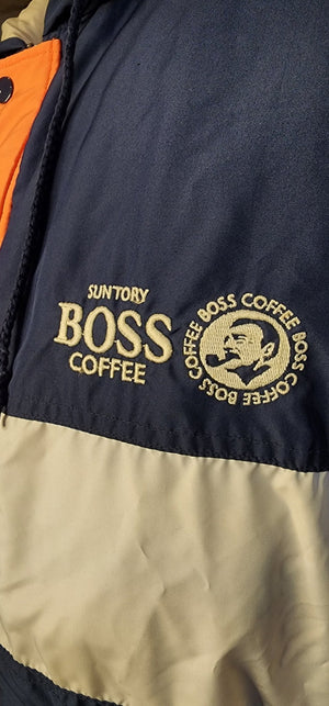 Boss Coffee Logo Print Jacket - Orange & Navy - Kabuki Garage