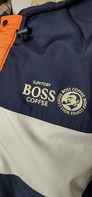 Boss Coffee Logo Print Jacket - Orange & Navy - Kabuki Garage