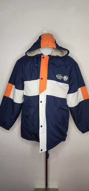 Boss Coffee Logo Print Jacket - Orange & Navy - Kabuki Garage